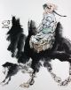 Chinese Painting Hanging Scroll:劉大為 China Beauty And Camel Monkey@christmas Gift Paintings & Scrolls photo 2