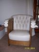 Antique Arts & Crafts Solid Oak Mission Karpen Upholstered Chair 1900-1950 photo 2