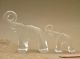 Pair Vtg Bertil Vallien Art Glass Elephant Sculpture Paperweight Kosta Boda Zoo Mid-Century Modernism photo 1