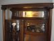 Antique Oak Curved China Cabinet With Secretary In Finish & Glass 1900-1950 photo 1