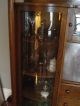 Antique Oak Curved China Cabinet With Secretary In Finish & Glass 1900-1950 photo 2