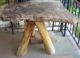 3 1970s Rustic Redwood Furniture Pieces - Huge Bar Top - 2 Tables - Needs Refinished Post-1950 photo 6
