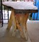 3 1970s Rustic Redwood Furniture Pieces - Huge Bar Top - 2 Tables - Needs Refinished Post-1950 photo 7