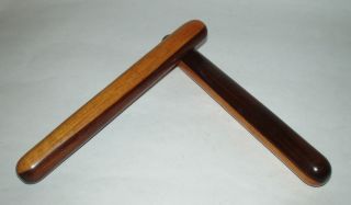Vintage Antique American Wooden Wood Lignum Vitae Rhythm Sticks,  1920s photo