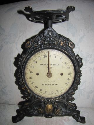 Antique Classic Mid 19th Century Winged Griffin Designed Cast Iron Kitchen Scale photo