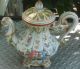 Antique Italy Teapot Unique Scallop & Floral Design Huge Teapots & Tea Sets photo 1