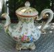 Antique Italy Teapot Unique Scallop & Floral Design Huge Teapots & Tea Sets photo 3