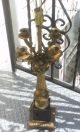 Antique French Candelabra Lamp 4arm Scrolls Bows & Garlands Embossed Motif 37.  5 Lamps photo 1