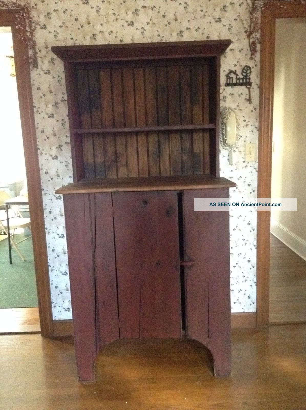 Early American Step Back Country Primitive Stepback Hutch Cupboard Primitives photo