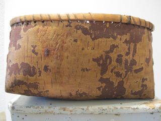 19th C.  Birchbark Basket,  /s/ Emma H.  Smith,  Prophetstown,  Ill. photo