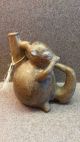 Antique Ecuador Cultura Ceramic Chorrera Fox Whistle Blower Figure Latin American photo 2