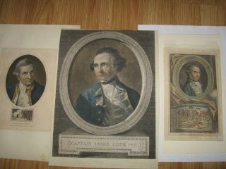 Copper Prints Portrait Of Captain James Cook Authentic 1777 photo