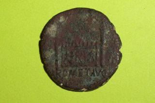 Rare & Large Ancient Roman Coin Altar Of Lugdunum Tiberius Augustus Old Leon photo