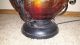 Vintage Mid Century Iron Amber Glass Lamp Light Gothic Underwriters Laboratories Lamps photo 2