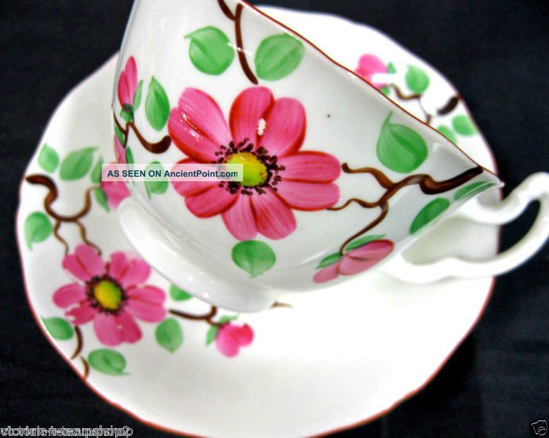 Adderley Pinky Blossoms Tea Cup And Saucer Duo Flowery Cups & Saucers photo