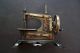 Antique Tin & Cast Iron Decorated Toy Sewing Machine - Germany Sewing Machines photo 1
