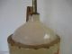 Vintage Whiskey Ceramic Jug Bulb Lamp Folk Art Hand Painted Wild Strawberry Lamps photo 8