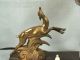 Art Deco Lamp Leaping Deer Marble Base Ball Shade Lamps photo 2