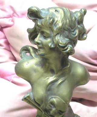 Art Nouveau Pewter Busts Cleopatre And Salambo photo