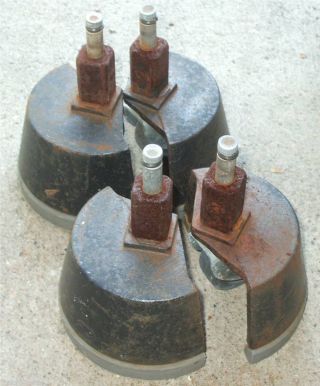 4vintage Cast Iron Casters Wheels Industrial Cart Table Scales Typewriter Stand photo