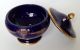 Dark Cobalt Royal Blue Bowl With Lid & Gold Design Hand Painted Japan Esd Creamers & Sugar Bowls photo 1
