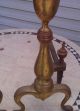Cast Iron & Brass Rostand N Victorian Urn Top Andirons Fire - Dogs Fireplace Set Hearth Ware photo 1