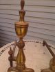 Cast Iron & Brass Rostand N Victorian Urn Top Andirons Fire - Dogs Fireplace Set Hearth Ware photo 3
