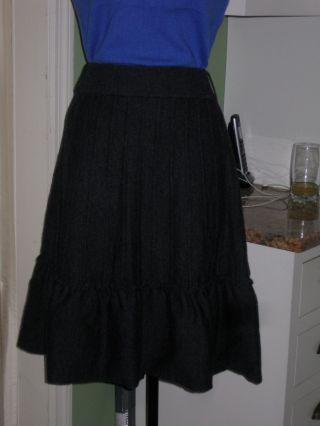Etcetera 100% Wool Knit Skirt,  Gray With Lots Of Detail,  Sz Med Euc photo