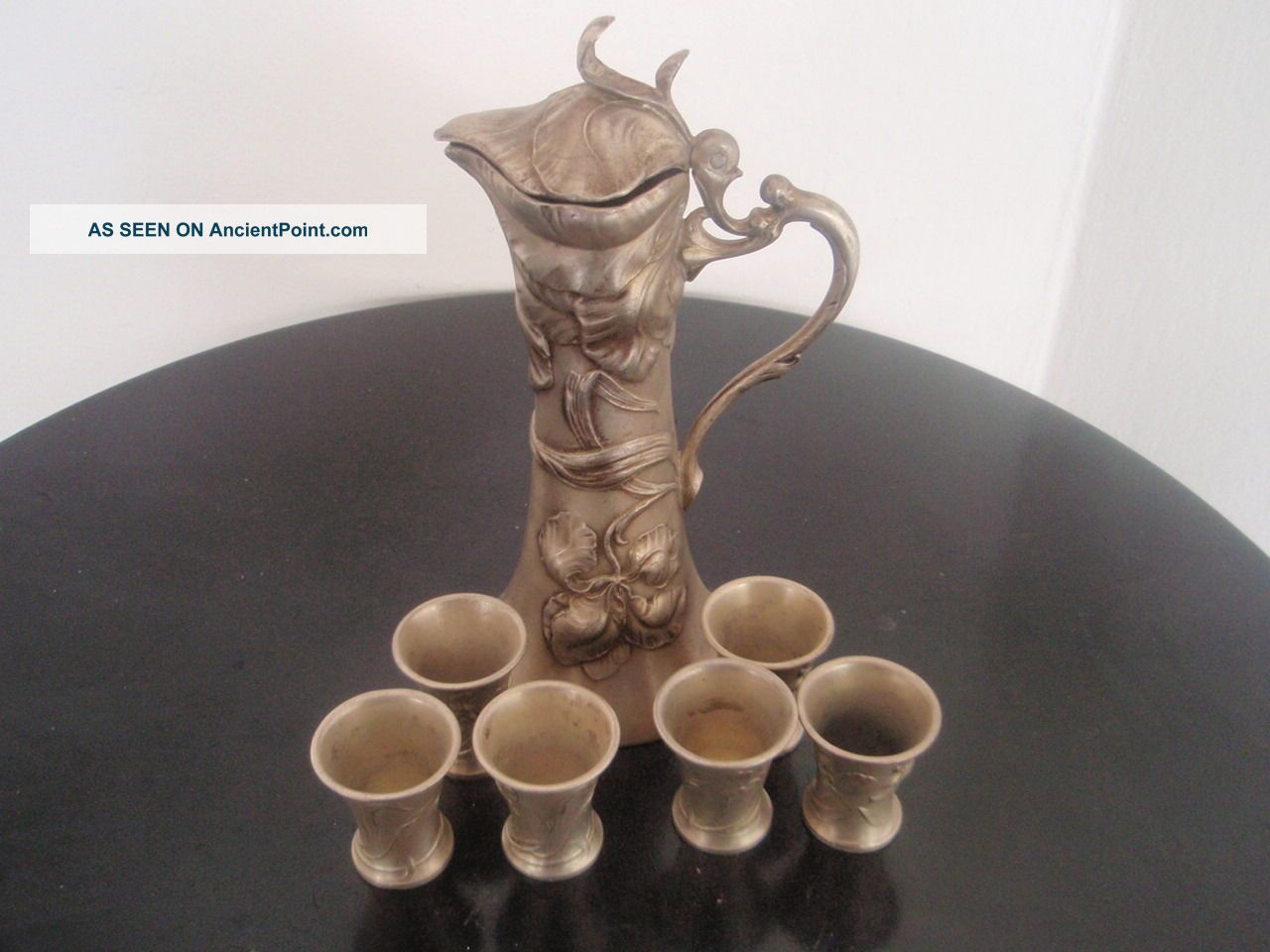 Wmf Art Nouveau Jugendstil Claret Jug + 6 Wine Cups - 1900 - 05 Art Nouveau photo