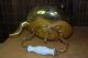 Antique 1920 Brass Plated Tea Kettle Milk Glass Handle Decorative Home Decor The Americas photo 8