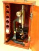 A Good Brass - Mounted Microscope By Philip Harris & Co.  Ltd.  B ' Ham,  In It ' S Case Other photo 7
