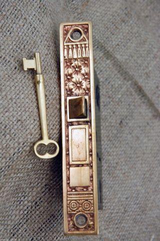 Antique Corbin Mortise Lock Pin And Cushion Design Cast Bronze Circa 1880 ' S photo