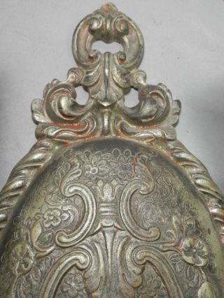 Antique Fine Silver Bronze 2 Arm Wall Sconces Large 13 3/4 Inches Fine Cast photo