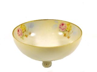 Vintage Prussia Royal Rudolstadt Footed Bowl With Hand Painted Roses photo