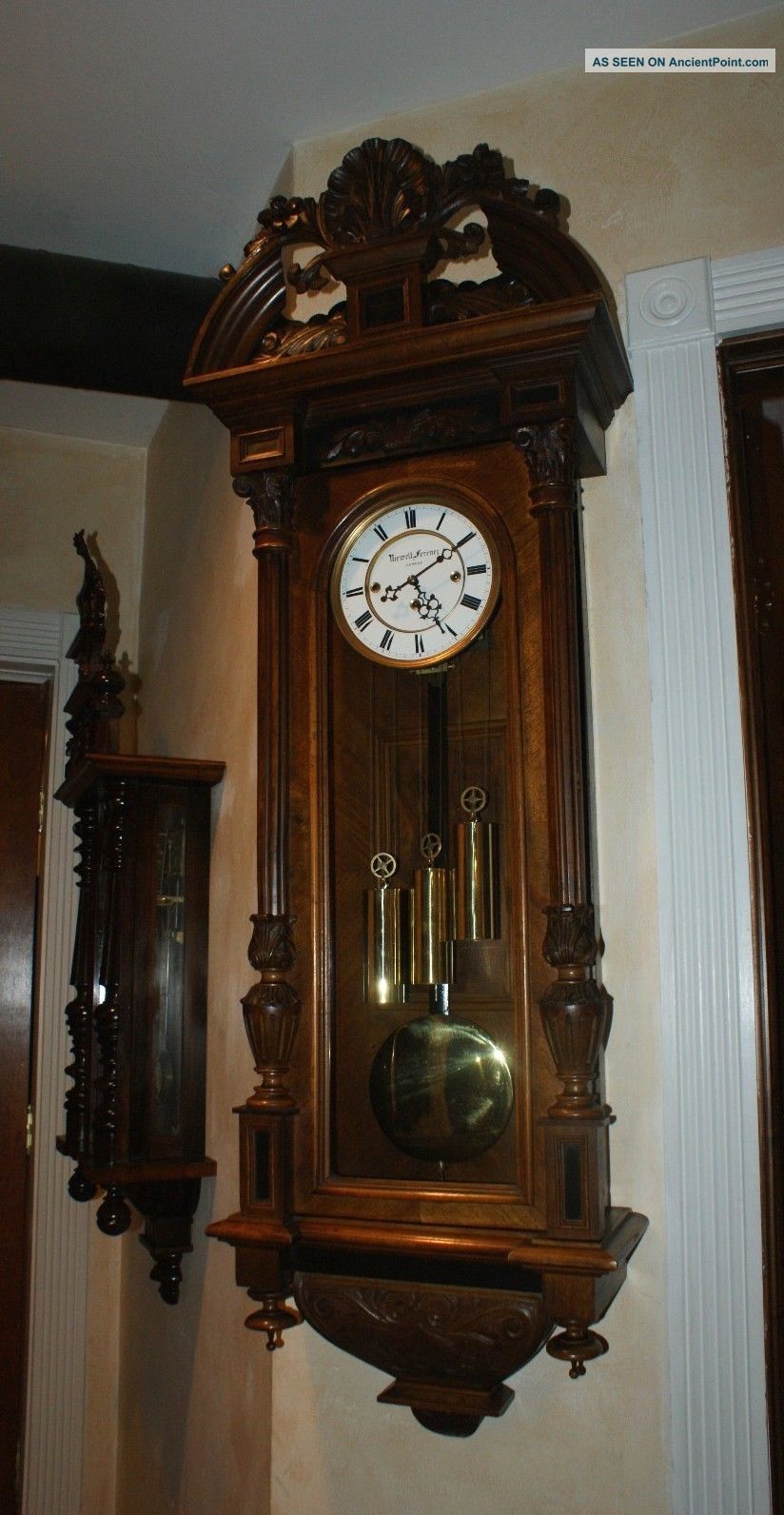 Gorgeous Austrian Antique Wall Clock - 1880 - Quarter Strike Clocks photo