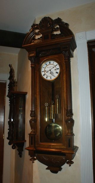 Gorgeous Austrian Antique Wall Clock - 1880 - Quarter Strike photo