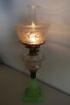 Antique Sandwich Glass Oil Old Parlor Kerosene Apple Green Eapg American Lamp Lamps photo 4