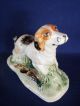 Pioneer Dog Porcelain Figurine W/ Pheasant,  Hand Painted,  Japan Figurines photo 2