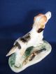 Pioneer Dog Porcelain Figurine W/ Pheasant,  Hand Painted,  Japan Figurines photo 3