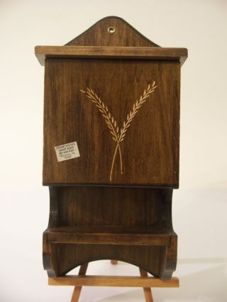 Vintage Wood Wall Caddy Pocket Box Container Dispenser Ozark Native Craft Shop photo