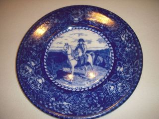 Antique Staffordshire England Flow Blue Plate Napoleon Series F&v.  I photo