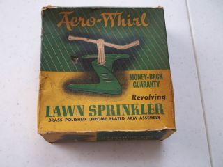 Vintage New In Box Lafayette Lawn Sprinkler,  Green Cast Iron Base,  Free S/h photo