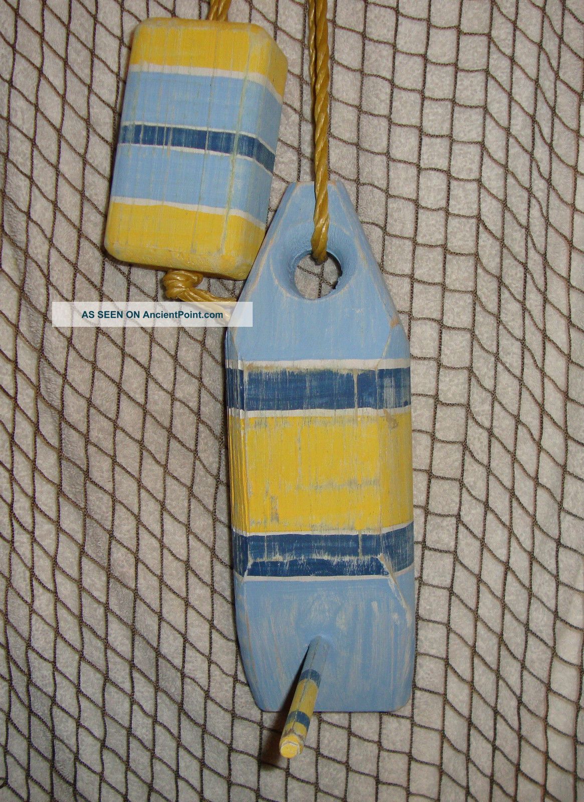 Buoy. . . . .  Nautical Lobster/crab Pot Wood Bouy Float. . .  Wooden Buoys Fishing Nets & Floats photo