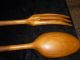 Rlb,  Rogers Lunt Bowlen Wooden With Sterling Silver Handle Fork And Spoon Set Flatware & Silverware photo 3