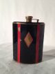 Antique English Flask 1920 ' S - Lacquered Red - Black Details,  Rare Very Collectable Bottles, Decanters & Flasks photo 1