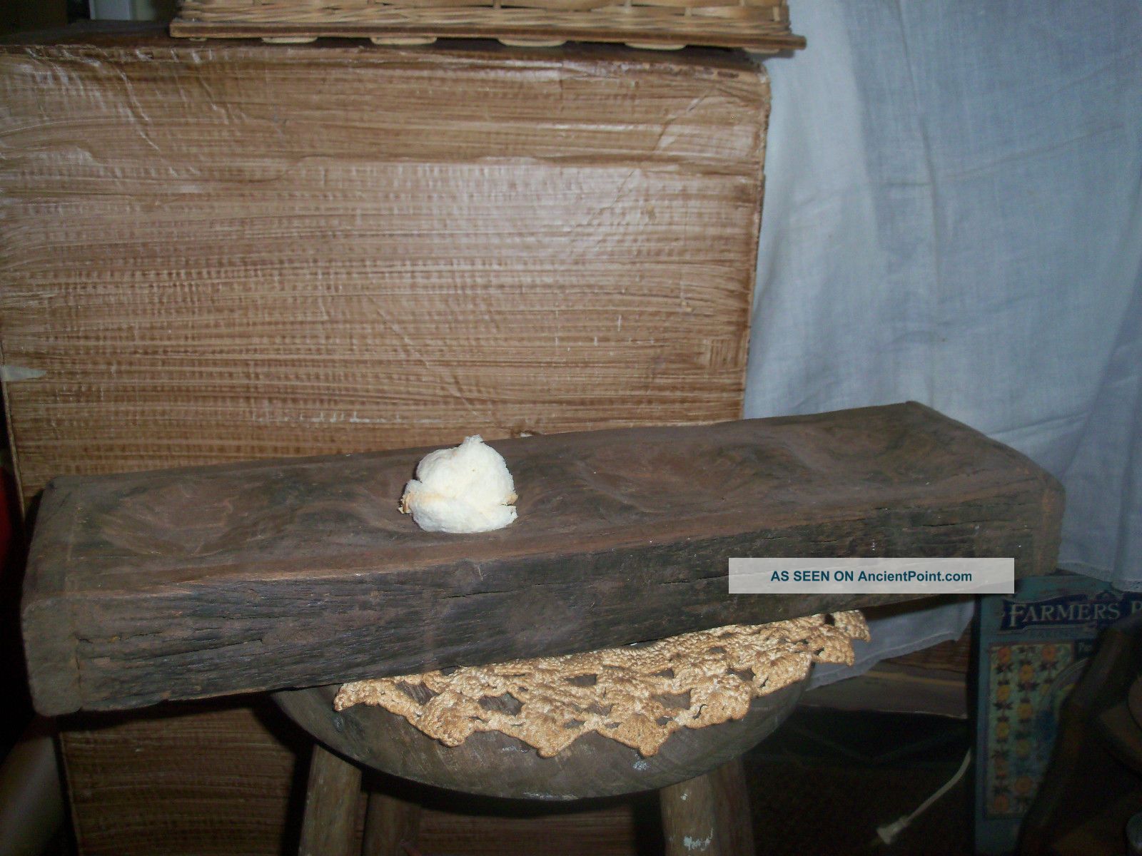 Old Wood Bread Dough Raising Board - Holds 4 Balls Of Dough - - Barn Pick Primitives photo