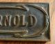 Antique Cast Bronze Nameplate Sign J.  Arnold 2 X 4 1/2 - Great Patina Primitives photo 1