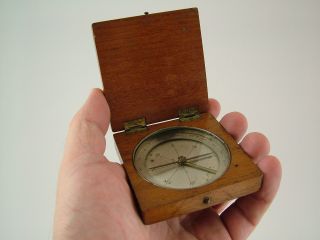 A 19th C.  Mahogany Cased Compass. photo