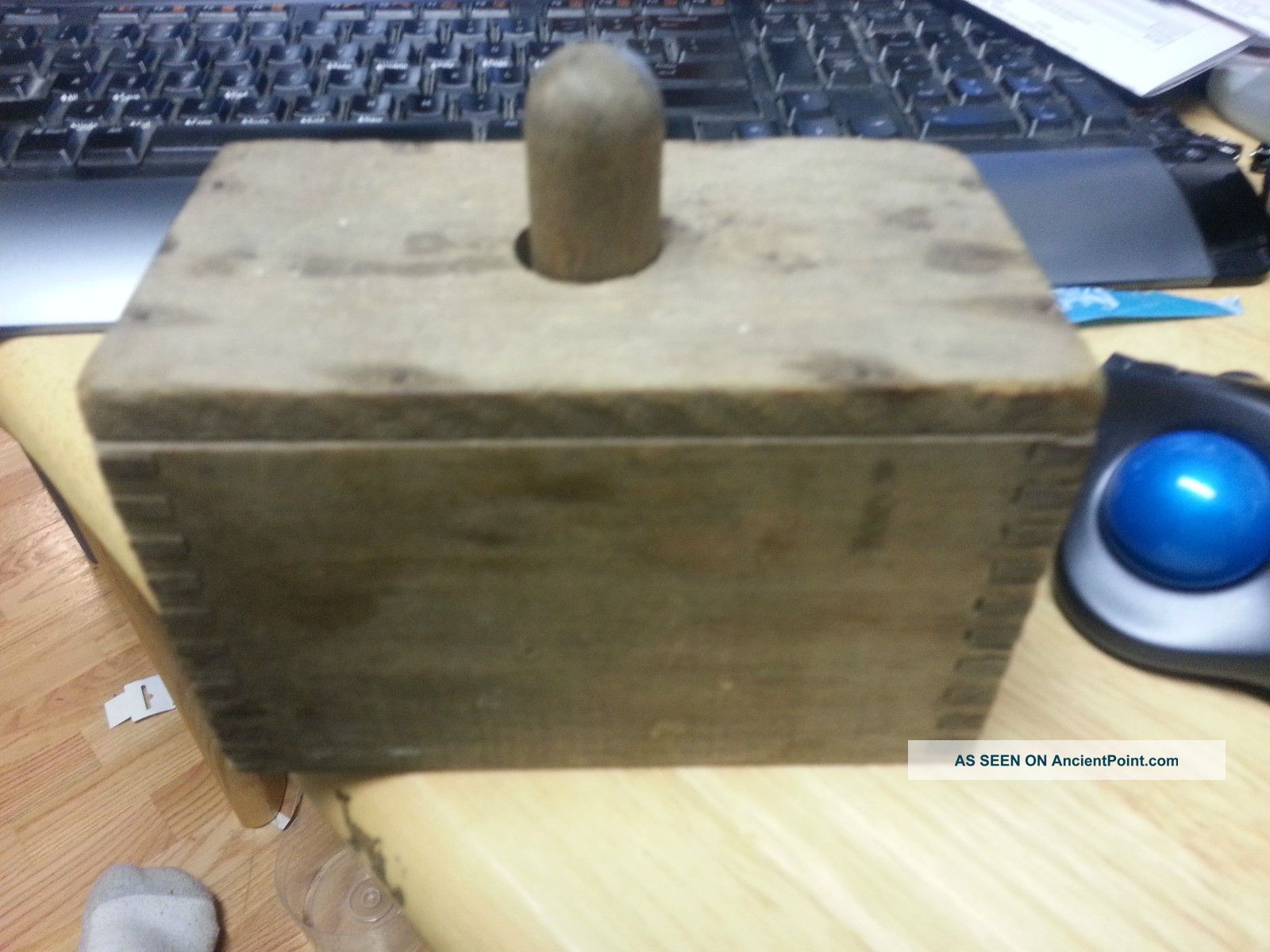 Antique Butter Mold Primitive Country Rectangular Buttermold,  Wood - Complete Primitives photo