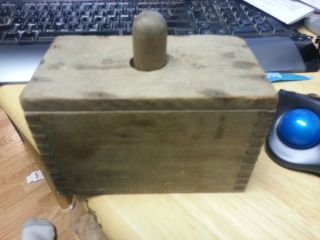Antique Butter Mold Primitive Country Rectangular Buttermold,  Wood - Complete photo